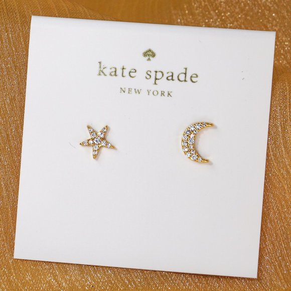 Kate Spade Something Sparkly Pavé Star & Moon Studs (NWT)